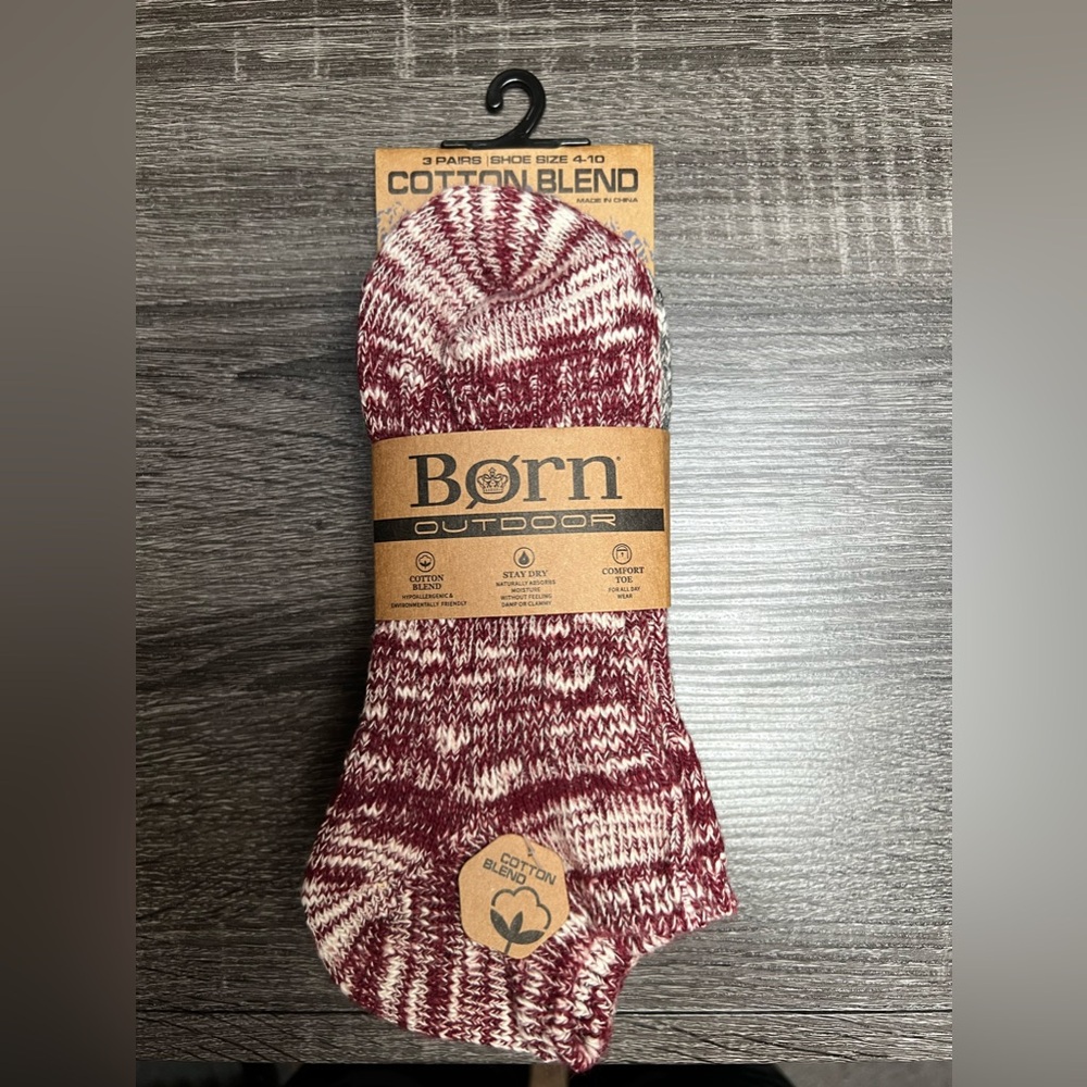 Born Outdoor Cotton Blend Socks - Red and White